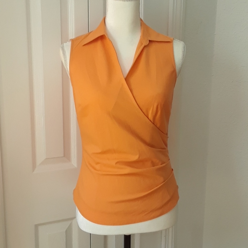 Express Orange Sleeveless Blouse